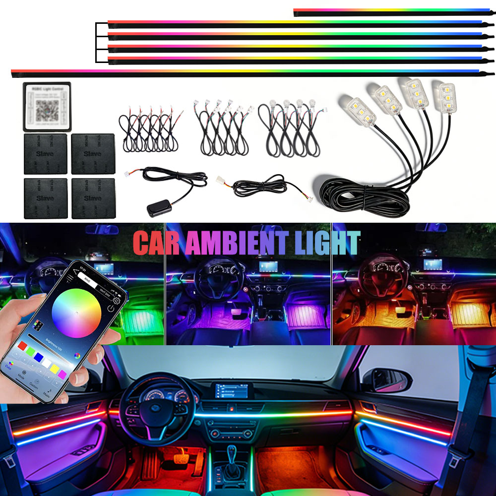 Led Ambient Interior Car Lights App Control - 6/10/14/18/22 In1 Auto Acryl LED Sfeerverlichting