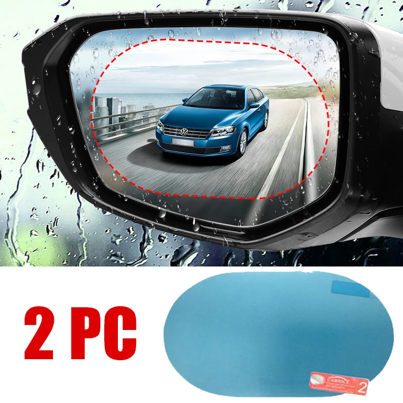 Anti Glare Car Rearview Mirror Film - 2 stuks autosticker regendichte film voor