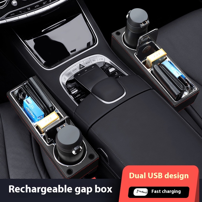 Seat Gap Filler Organizer With Usb Charger - Auto Seat Gap Filler Organizer Met