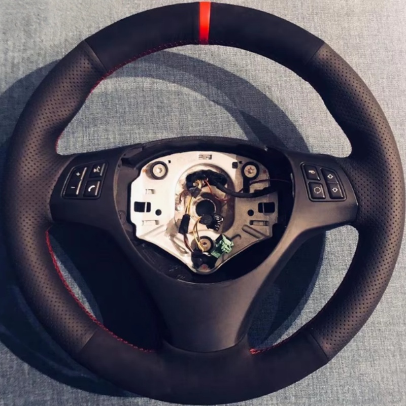 Car Steering Wheel Cover Anti Slip Breathable - Op maat gemaakte antislip lederen suède