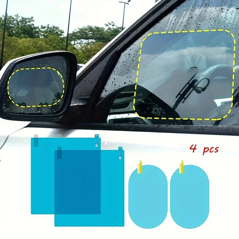 Anti Glare Car Rearview Mirror Film - 4 stuks beschermfolie voor achteruitkijkspiegels van