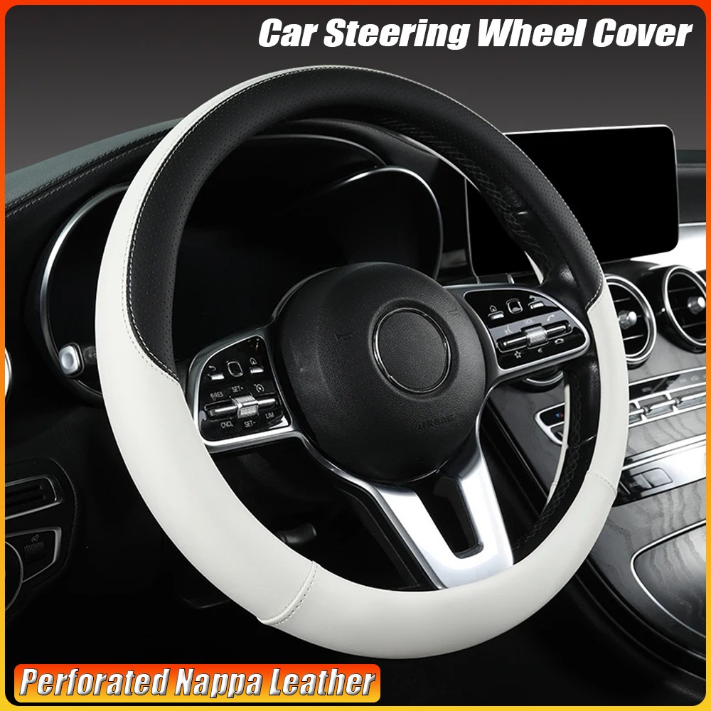 Car Steering Wheel Cover Anti Slip Breathable - Geperforeerde nappaleer autostuurhoes Warm in de