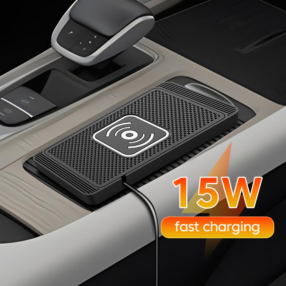 Wireless Car Charger Mount Fast Charging - 15W Draadloze Oplader Auto Anti-slip Pad