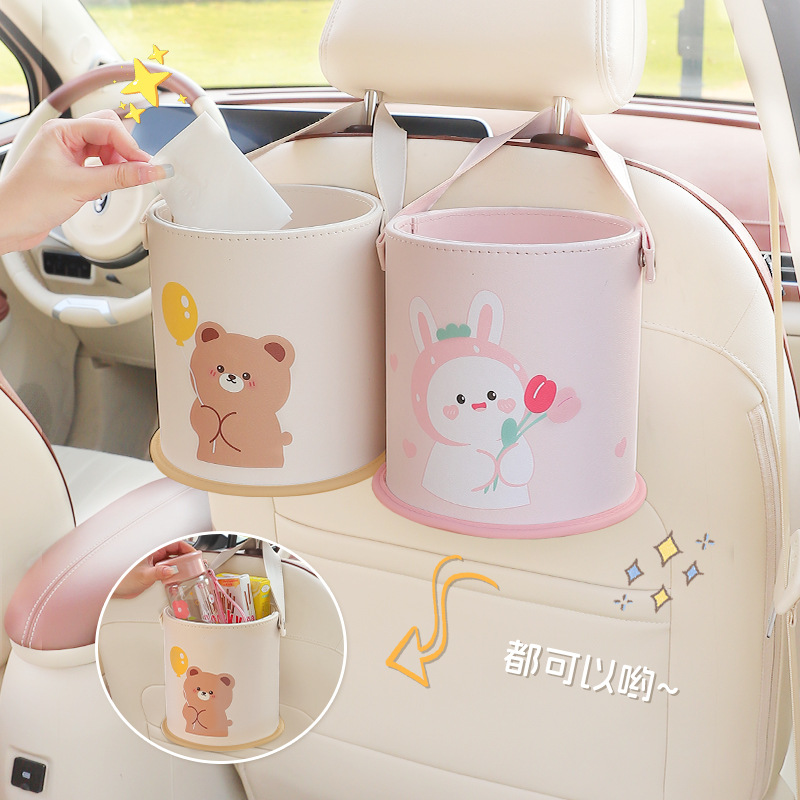 Auto Prullenbak Cartoon Stoel  - Waterproof Car Trash Can With Lid recensie en prijs