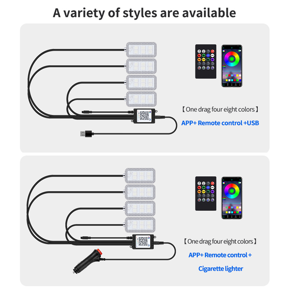 Auto Led Voet Ambient Met USB  - Led Ambient Interior Car Lights App Control recensie en prijs