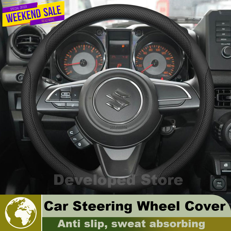 Lederen Auto Stuurhoes Voor Su - Car Steering Wheel Cover Anti Slip Breathable recensie en prijs