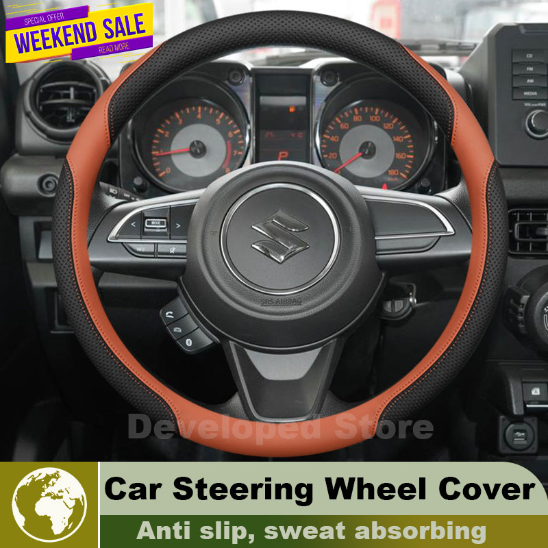 Lederen Auto Stuurhoes Voor Su - Car Steering Wheel Cover Anti Slip Breathable recensie en prijs