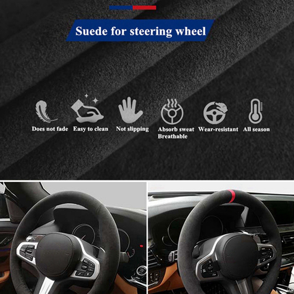 Antislip Zwart Suède Gevlochte - Car Steering Wheel Cover Anti Slip Breathable recensie en prijs