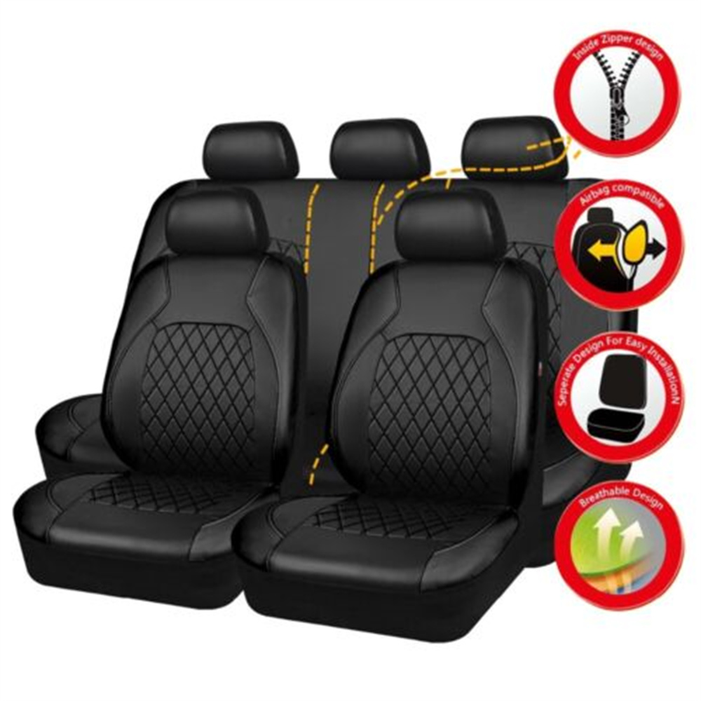 Universele autostoelhoezenset  - Leather Car Seat Covers Full Set Universal recensie en prijs