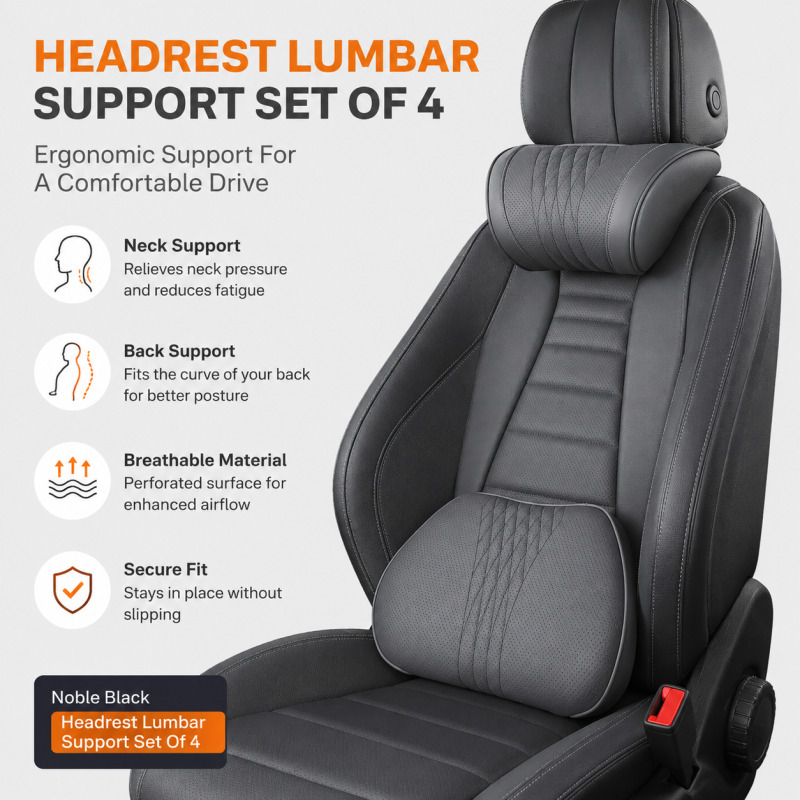 Auto hoofdsteun nekkussen memo - Memory Foam Car Neck Pillow Lumbar Support recensie en prijs