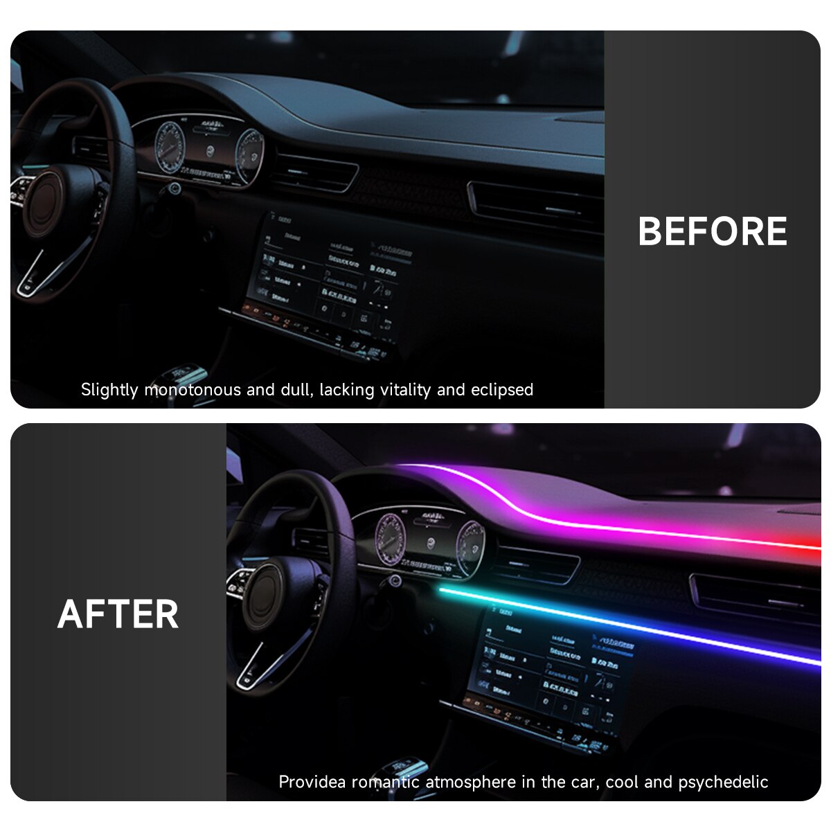 Auto LED Omgevingslicht USB 64 - Led Ambient Interior Car Lights App Control recensie en prijs