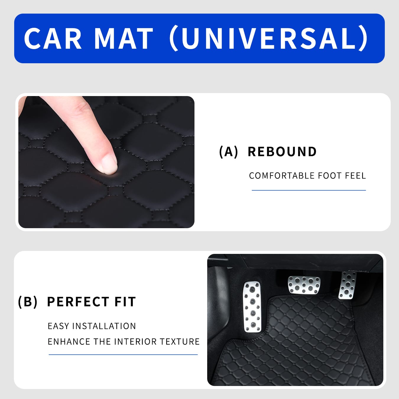 Autovloermatten, complete set, - Car Floor Mats Universal Waterproof Leather recensie en prijs