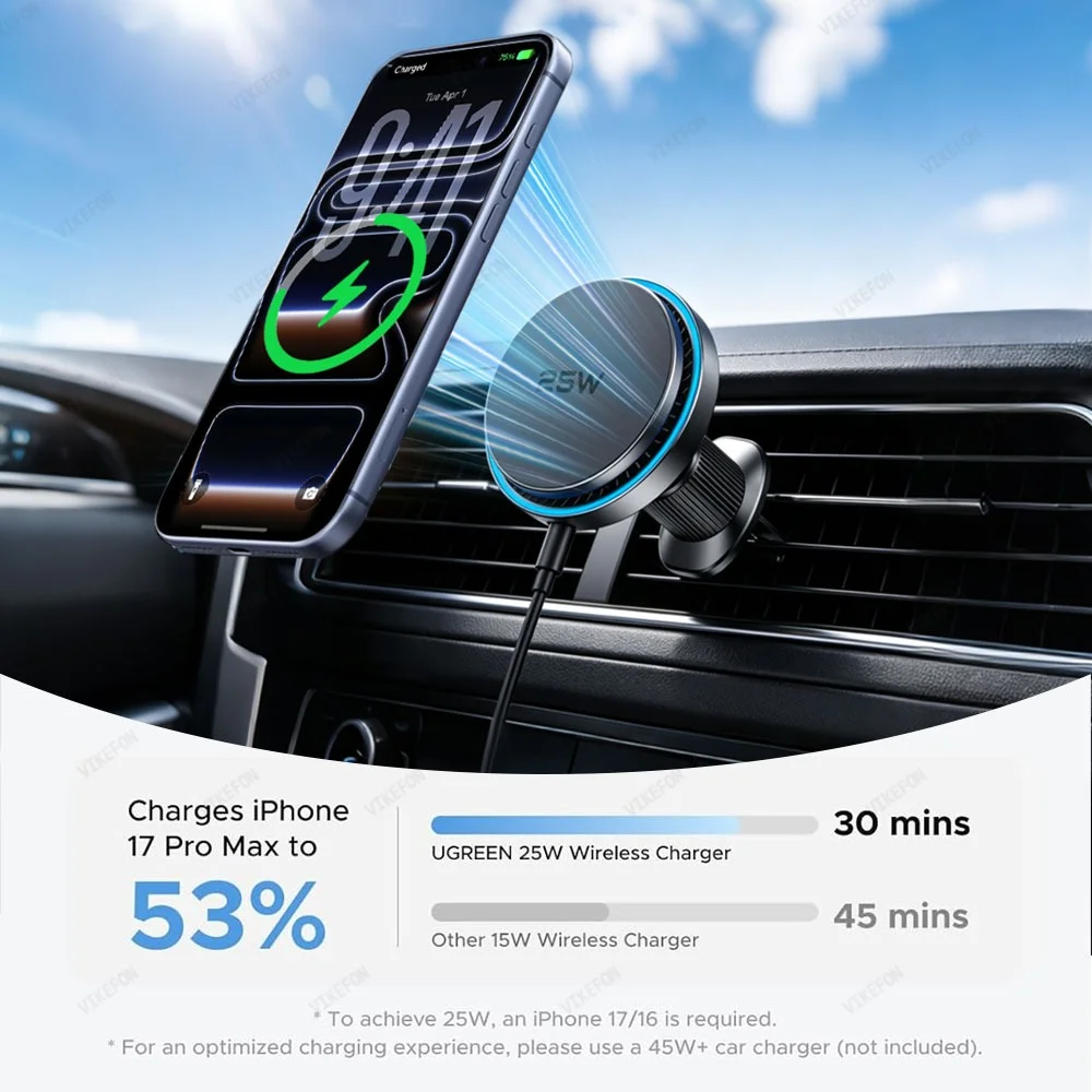 Auto QI2 25W magnetische draad - Magnetic Phone Holder For Car Vent recensie en prijs