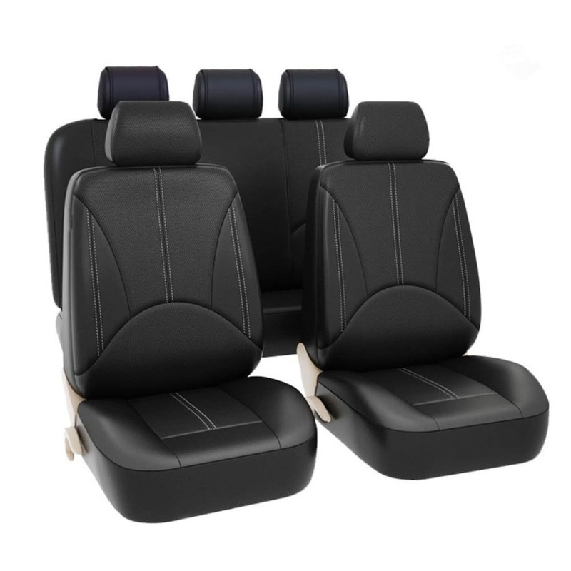 Universele zwarte PU lederen a - Leather Car Seat Covers Full Set Universal recensie en prijs